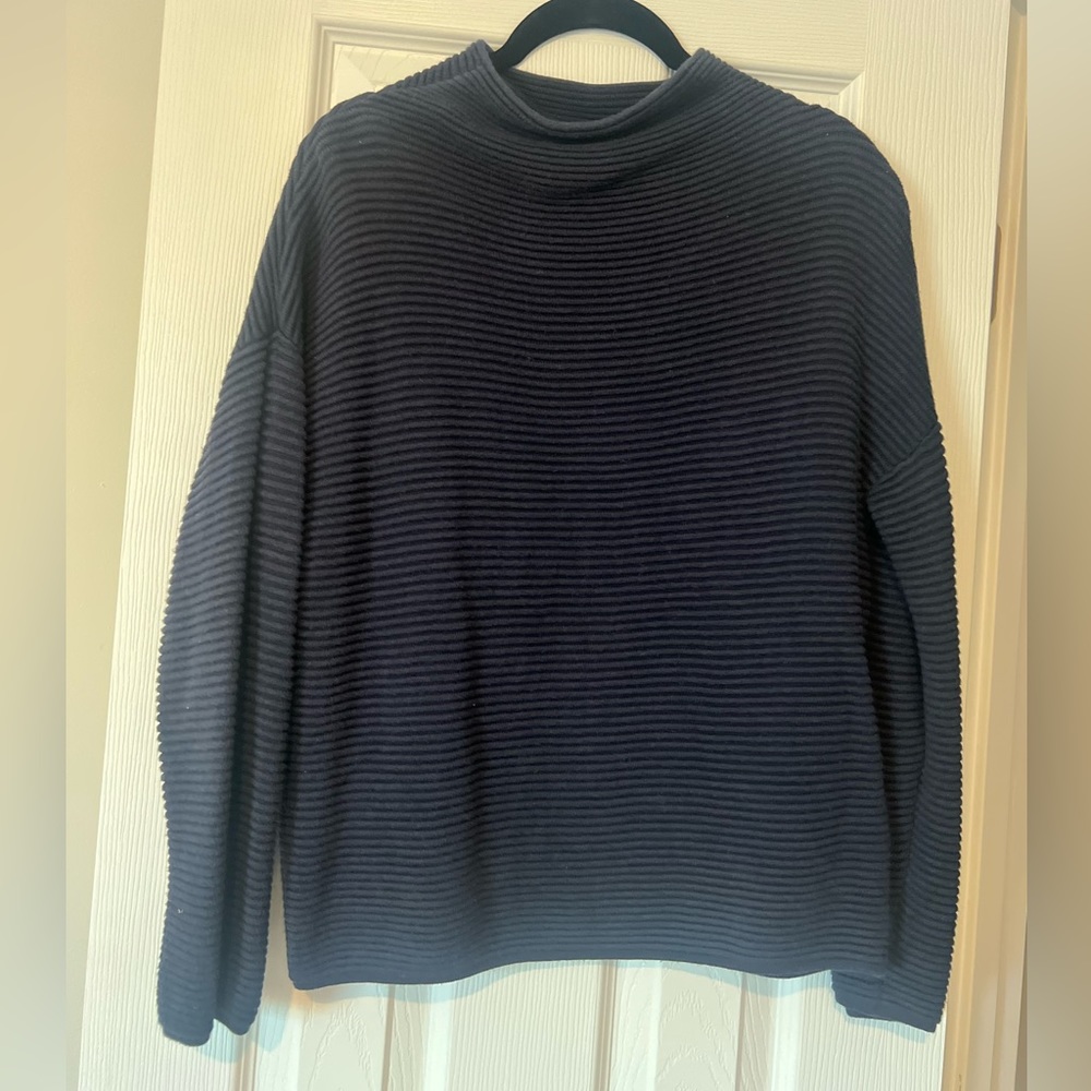 H&M Navy Textured Mock Neck Sweater